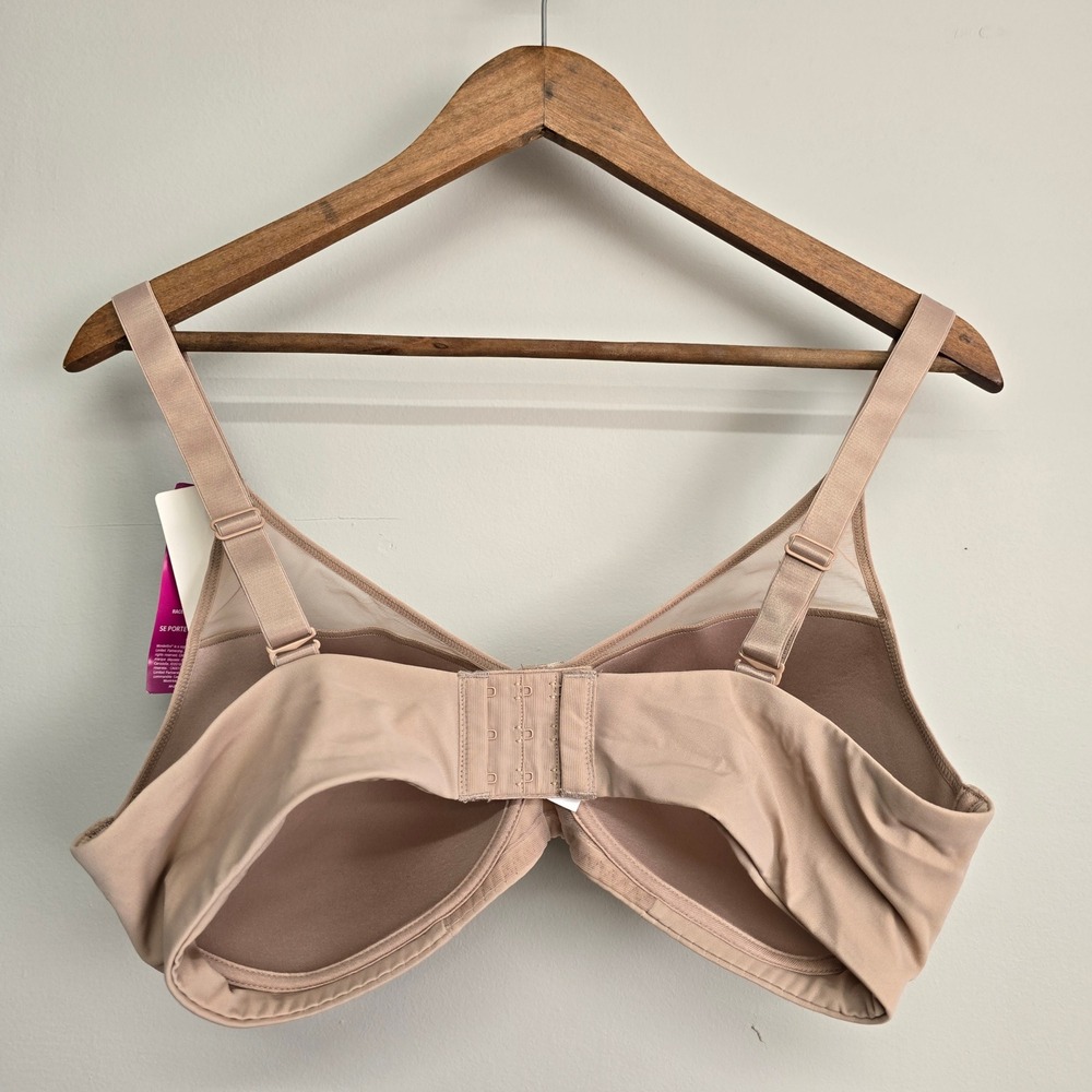 Wonderbra 2 Ways to Wear Underwire Bra 40D Beige Mesh Trim Minimalist E2677H - Picture 6 of 14